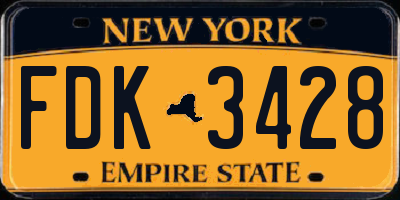 NY license plate FDK3428
