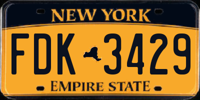 NY license plate FDK3429