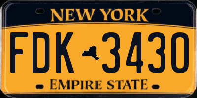NY license plate FDK3430