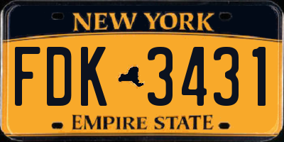 NY license plate FDK3431