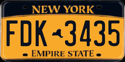 NY license plate FDK3435