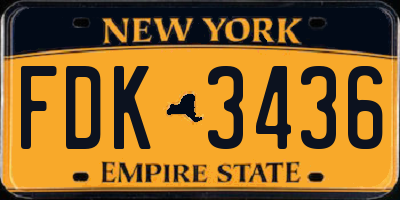NY license plate FDK3436
