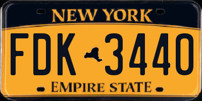 NY license plate FDK3440