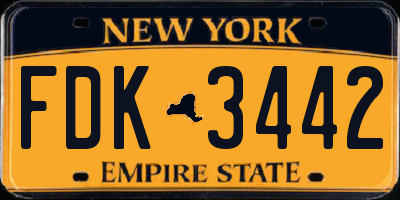 NY license plate FDK3442