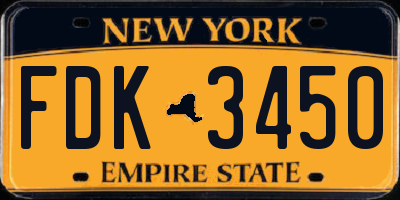 NY license plate FDK3450