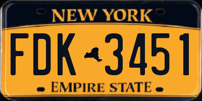 NY license plate FDK3451