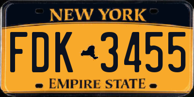 NY license plate FDK3455