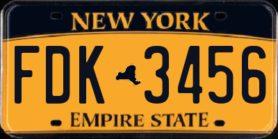 NY license plate FDK3456