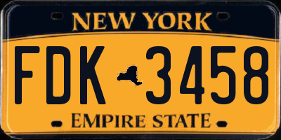 NY license plate FDK3458