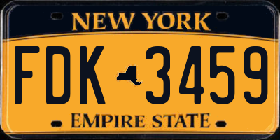 NY license plate FDK3459