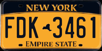 NY license plate FDK3461