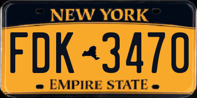 NY license plate FDK3470