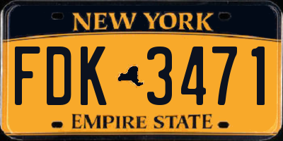 NY license plate FDK3471