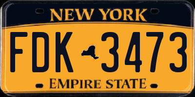 NY license plate FDK3473