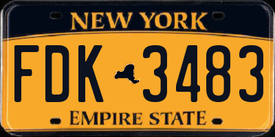 NY license plate FDK3483