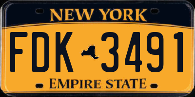 NY license plate FDK3491