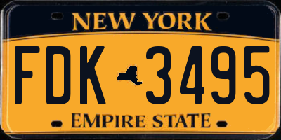 NY license plate FDK3495