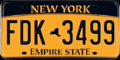 NY license plate FDK3499
