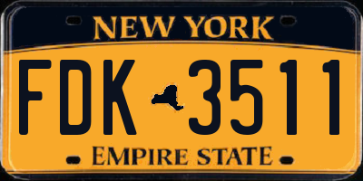 NY license plate FDK3511