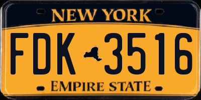 NY license plate FDK3516