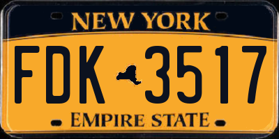NY license plate FDK3517