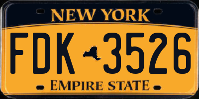 NY license plate FDK3526