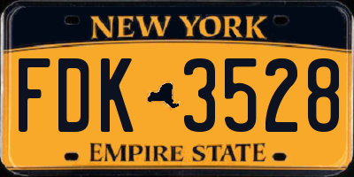 NY license plate FDK3528
