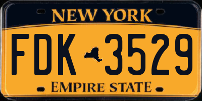 NY license plate FDK3529