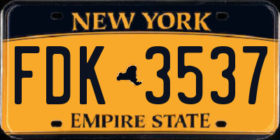 NY license plate FDK3537