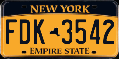NY license plate FDK3542