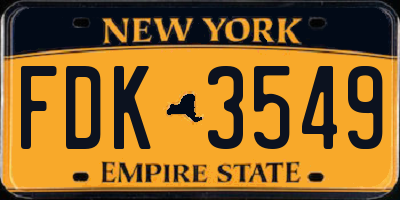 NY license plate FDK3549