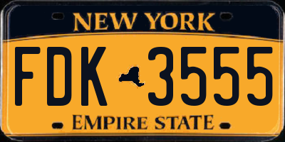 NY license plate FDK3555
