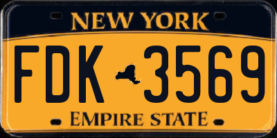 NY license plate FDK3569