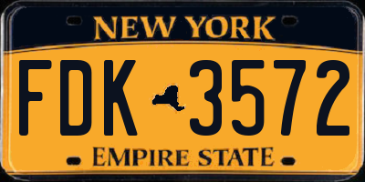NY license plate FDK3572