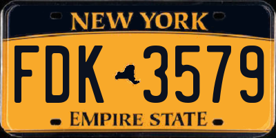 NY license plate FDK3579