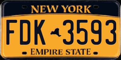 NY license plate FDK3593