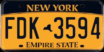 NY license plate FDK3594