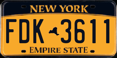 NY license plate FDK3611