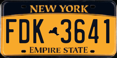 NY license plate FDK3641