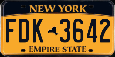 NY license plate FDK3642