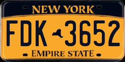 NY license plate FDK3652