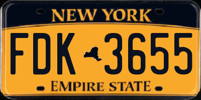 NY license plate FDK3655
