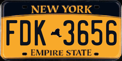 NY license plate FDK3656
