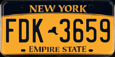 NY license plate FDK3659