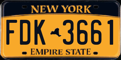 NY license plate FDK3661