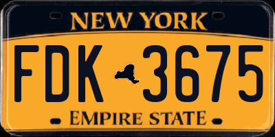 NY license plate FDK3675
