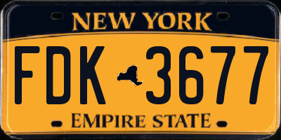 NY license plate FDK3677