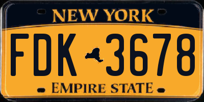 NY license plate FDK3678