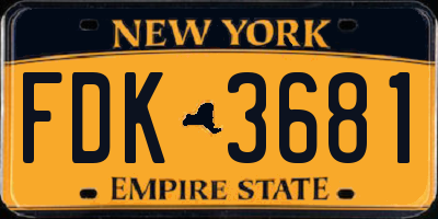 NY license plate FDK3681