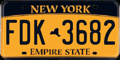 NY license plate FDK3682